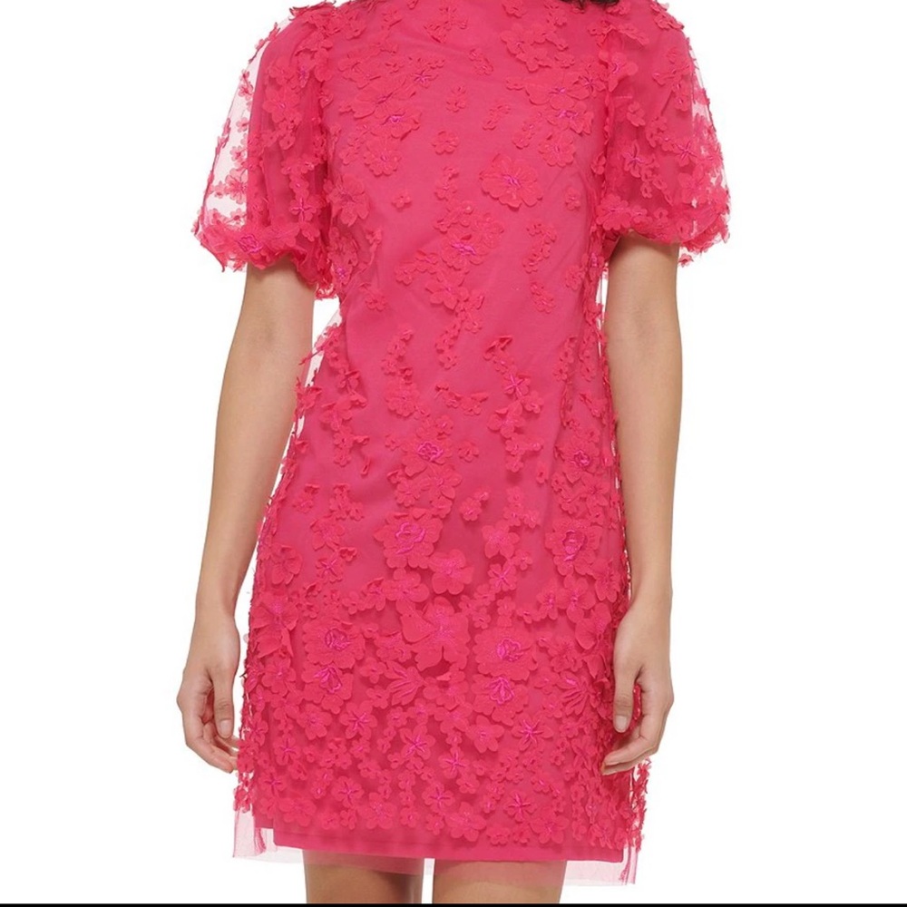 Eliza J Vibrant Pink Floral Dress